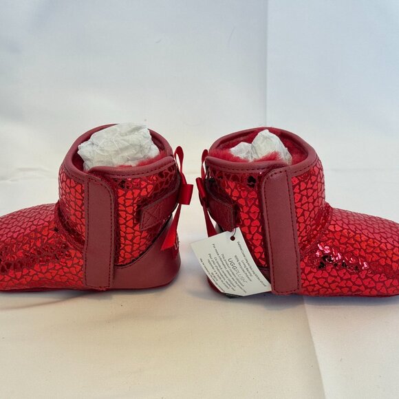 NEW in Box UGG Red Toddler Jesse Bow II Gel Hearts Boots - Picture 7 of 9